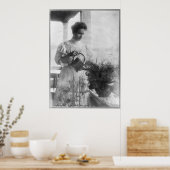 Helen Keller Watering Planten Portret Poster (Keuken)