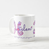 Helen naam betekent hartbloem H monogram mok (Voorkant links)