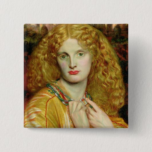 Helen of Troy, 1863 Vierkante Button 5,1 Cm (Voorkant)