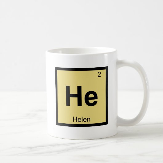 Helen of Troy Chemistry Periodic Table Symbol Koffiemok (Rechts)