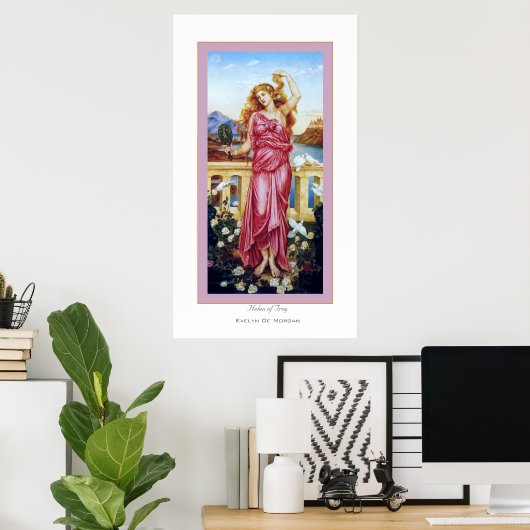 Helen of Troy ~ Evelyn De Morgan Poster (Thuiskantoor)