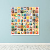 Helen Stickler meme collage gewikkeld canvas print (Insitu (Houten vloer))