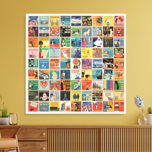 Helen Stickler meme collage gewikkeld canvas print (Insitu (Woonkamer))