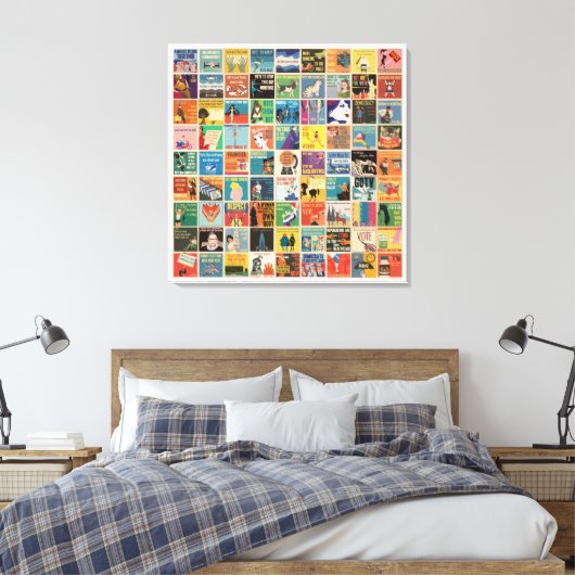 Helen Stickler meme collage gewikkeld canvas print (Insitu (Slaapkamer))