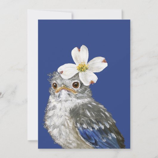 Helen the baby bluebird flat card bedankkaart (Voorkant)