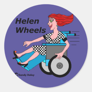 Helen Wheels Hell on Wheels Ronde Sticker