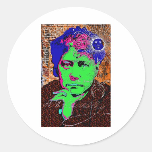 Helena Blavatsky Theosophy Occult Esoteric New Age Ronde Sticker (Voorkant)