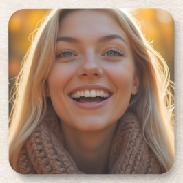 Helena Chevalier close-up in het herfstbos Bier Onderzetter