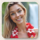 Helena Chevalier: Hawaiiaans paradijs plastic Bier Onderzetter (Voorkant)