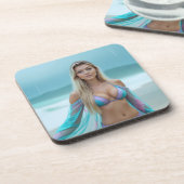 Helena Chevalier: Sereniteit aan de kust Plastic Bier Onderzetter (Linkerzijde)