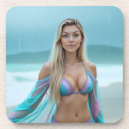 Helena Chevalier: Sereniteit aan de kust Plastic Bier Onderzetter