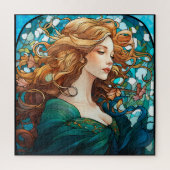 Helena - Donker Blond Vrouw in Art Nouveau stijl Legpuzzel (Verticaal)