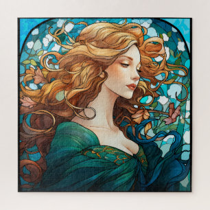 Helena - Donker Blond Vrouw in Art Nouveau stijl Legpuzzel