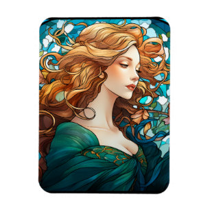 Helena - Donker Blond Vrouw in Art Nouveau stijl Magneet