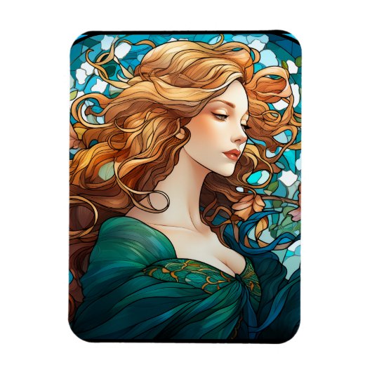 Helena - Donker Blond Vrouw in Art Nouveau stijl Magneet (Verticaal)