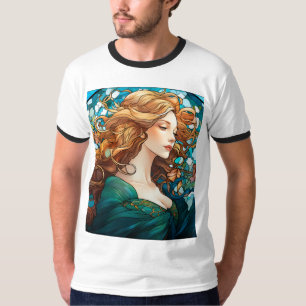 Helena - Donker Blond Vrouw in Art Nouveau stijl T-shirt