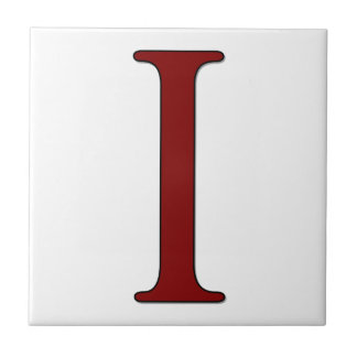 Helena Letter I in Red Monogram Tegel Tegeltje