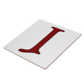 Helena Letter J in Red Monogram Tegel Tegeltje (Zijkant)