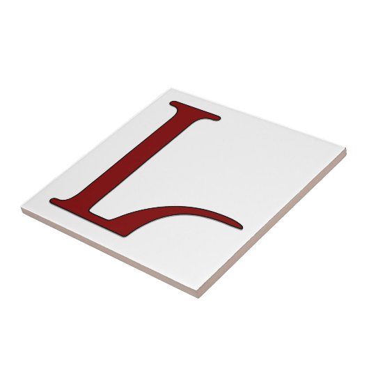 Helena Letter L in Red Monogram Tegel Tegeltje (Zijkant)