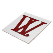 Helena Letter W in Red Monogram Tegel Tegeltje (Zijkant)