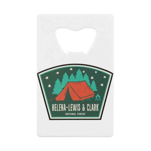 Helena-Lewis en Clark National Forest Camping Creditkaart Flessenopener (Voorkant)