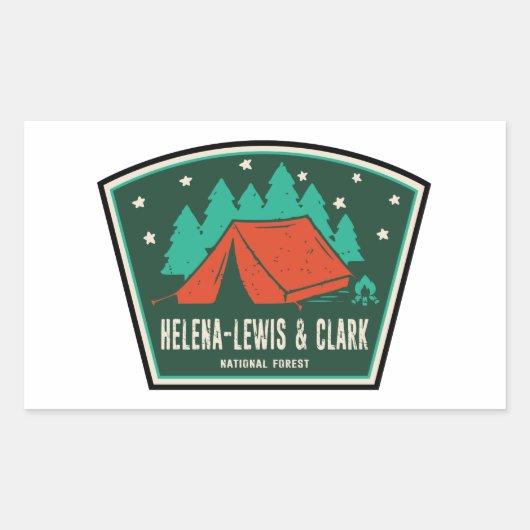 Helena-Lewis en Clark National Forest Camping Rechthoekige Sticker (Voorkant)