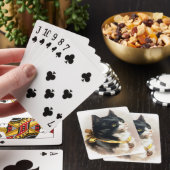 Helena Maguire Tuxedo Cat, Geel lint en Bell Pokerkaarten (Insitu)