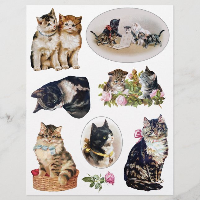 Helena Maguire - Vintage kat en kitten fussy cuts (Voorkant)
