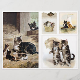 Helena Maguire Vintage Katten en Kittens Fussy Cut