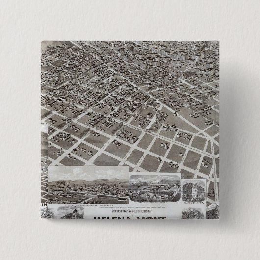 Helena, Mont Vierkante Button 5,1 Cm (Voorkant)