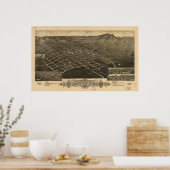 Helena Montana 1883 Antiek Panorama Poster (Keuken)