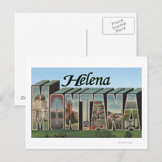 Helena, Montana - Grote letterscènes Briefkaart (Voorkant / Achterkant)