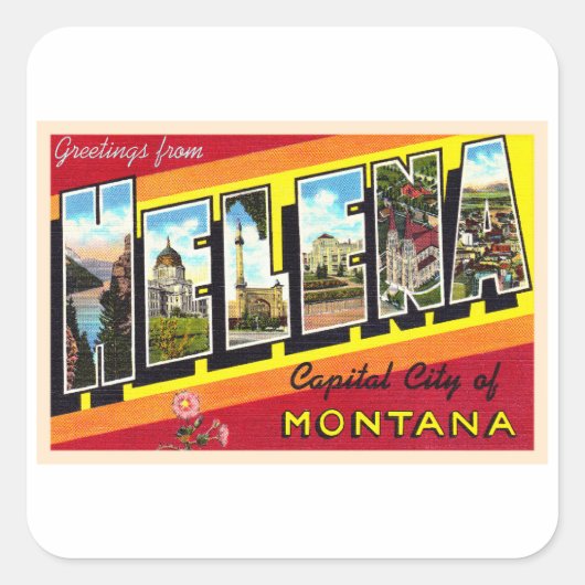 Helena Montana MT  groot Briefkaart Vierkante Sticker (Voorkant)