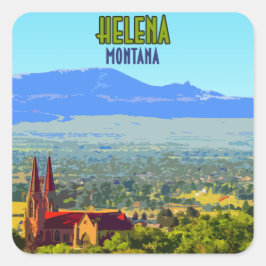 Helena Montana Sleeping Giant Mountains Vierkante Sticker