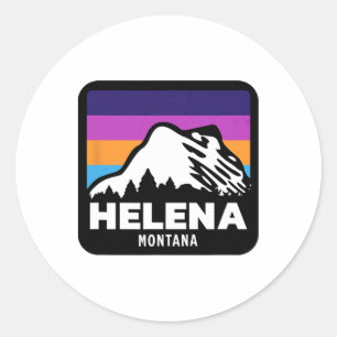 Helena Montana Vissen Skiën Snowboarden Familie Ronde Sticker
