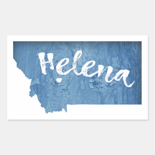 Helena Montana Wood Grain Rechthoekige Sticker (Voorkant)