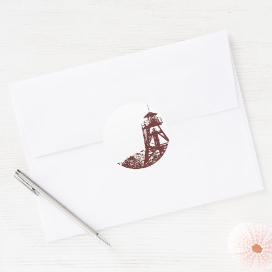 Helena MT Firetower Ronde Sticker (Envelop)