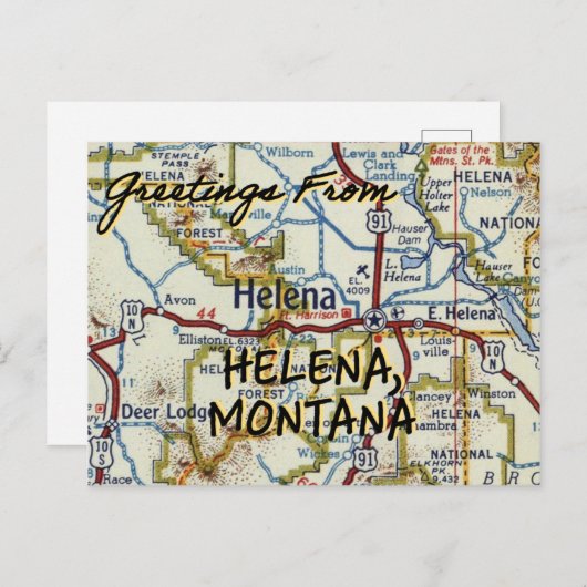 Helena MT  kaart (Voorkant / Achterkant)