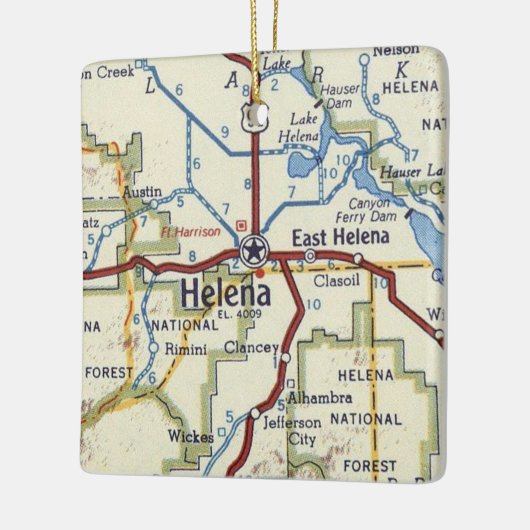 Helena MT  kaart Keramisch Ornament (Links)