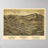 Helena, MT Panorama Map - 1875 Poster (Voorkant)