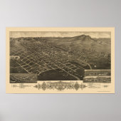 Helena, MT Panorama Map - 1883 Poster (Voorkant)