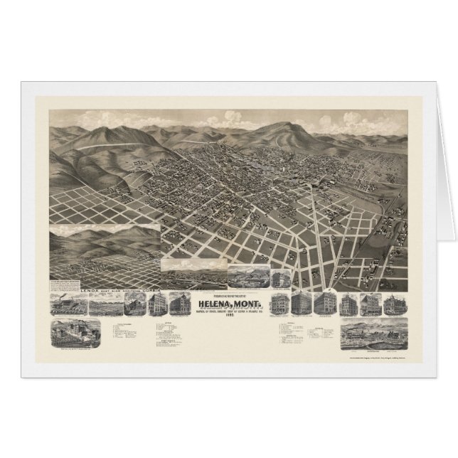 Helena, MT Panorama Map - 1890 (Voorkant Horizontaal)
