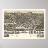 Helena, MT Panorama Map - 1890 Poster (Voorkant)
