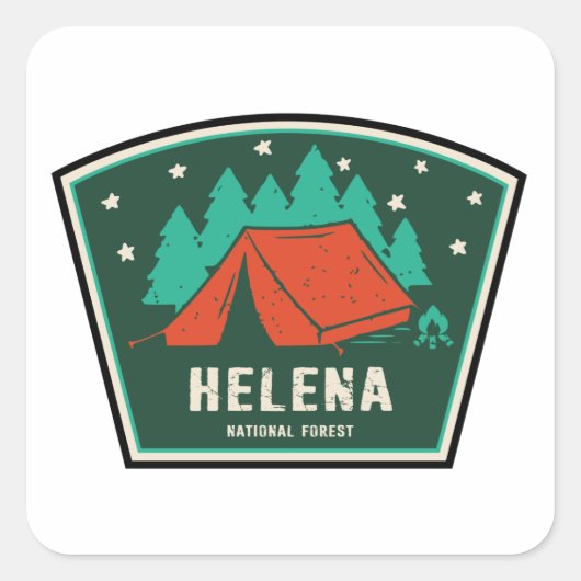 Helena National Forest Camping Vierkante Sticker (Voorkant)