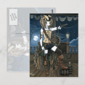 "Helena" Sky Pirate Ship Moon Fae Briefkaart (Voorkant / Achterkant)