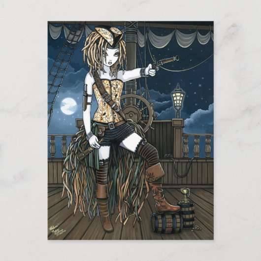 "Helena" Sky Pirate Ship Moon Fae Briefkaart (Voorkant)