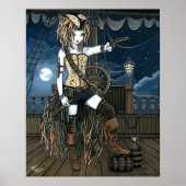 "Helena" Sky Pirate Ship Moon Fae Poster (Voorkant)