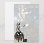 "Helena" Sky Pirate Ship Moon Fae Stationery Briefpapier (Voorkant / Achterkant)