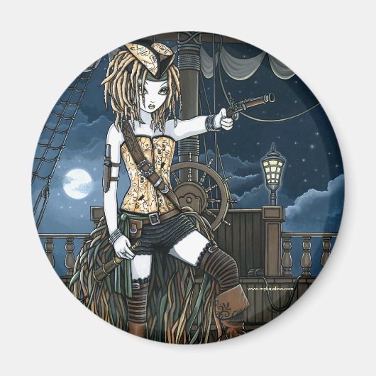 "Helena" Sky Piratenschip Moon Fae Magnet (Voorkant)