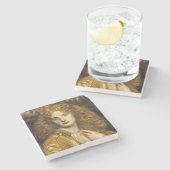 Helena van Troje (Dante Gabriel Rossetti) Stenen Onderzetter (Zijkant)